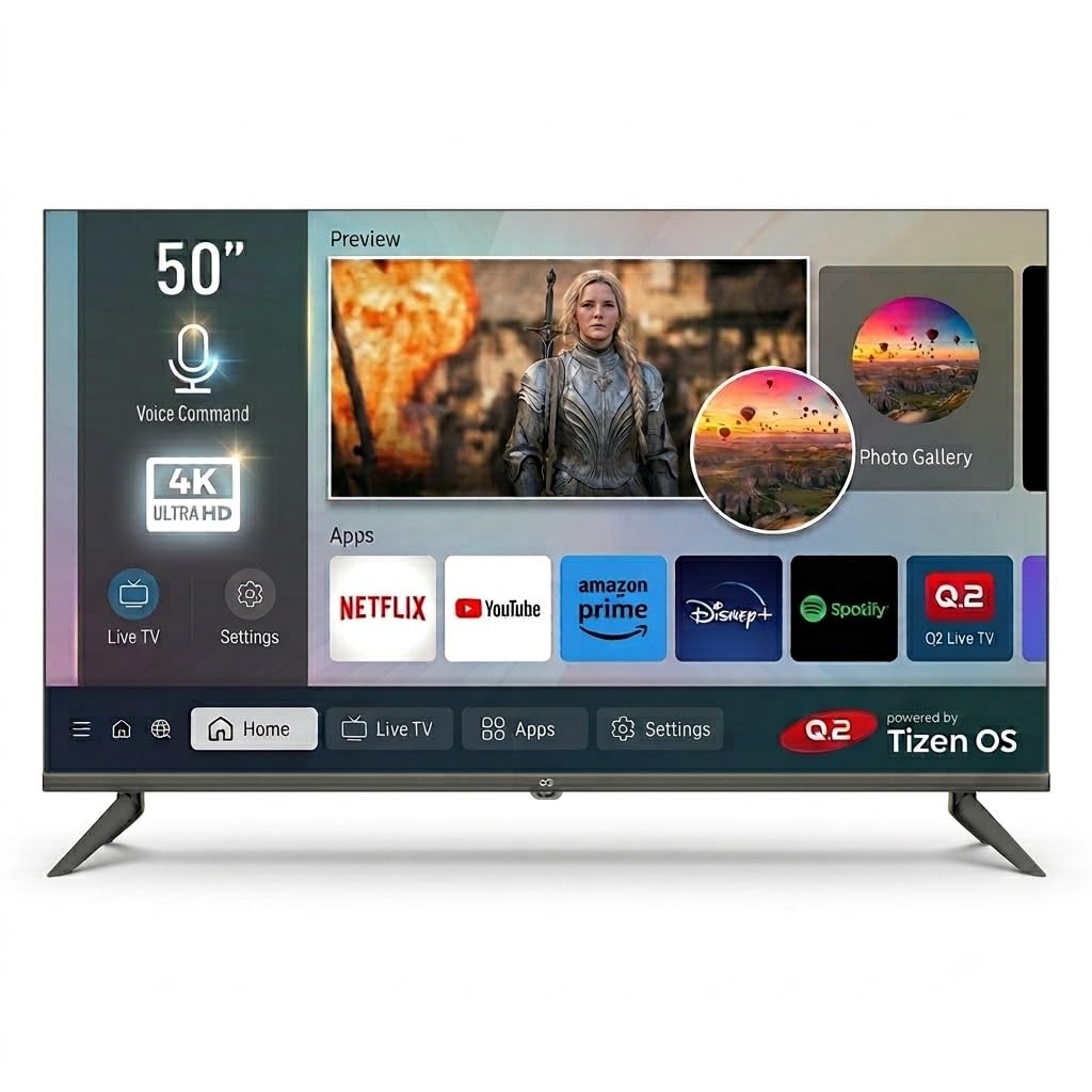 Q.2 50TZG3HN4KV1 50″ 4K UHD Tizen Smart-tv met HDR10, Dolby Audio & Triple Tuner – 2026-model