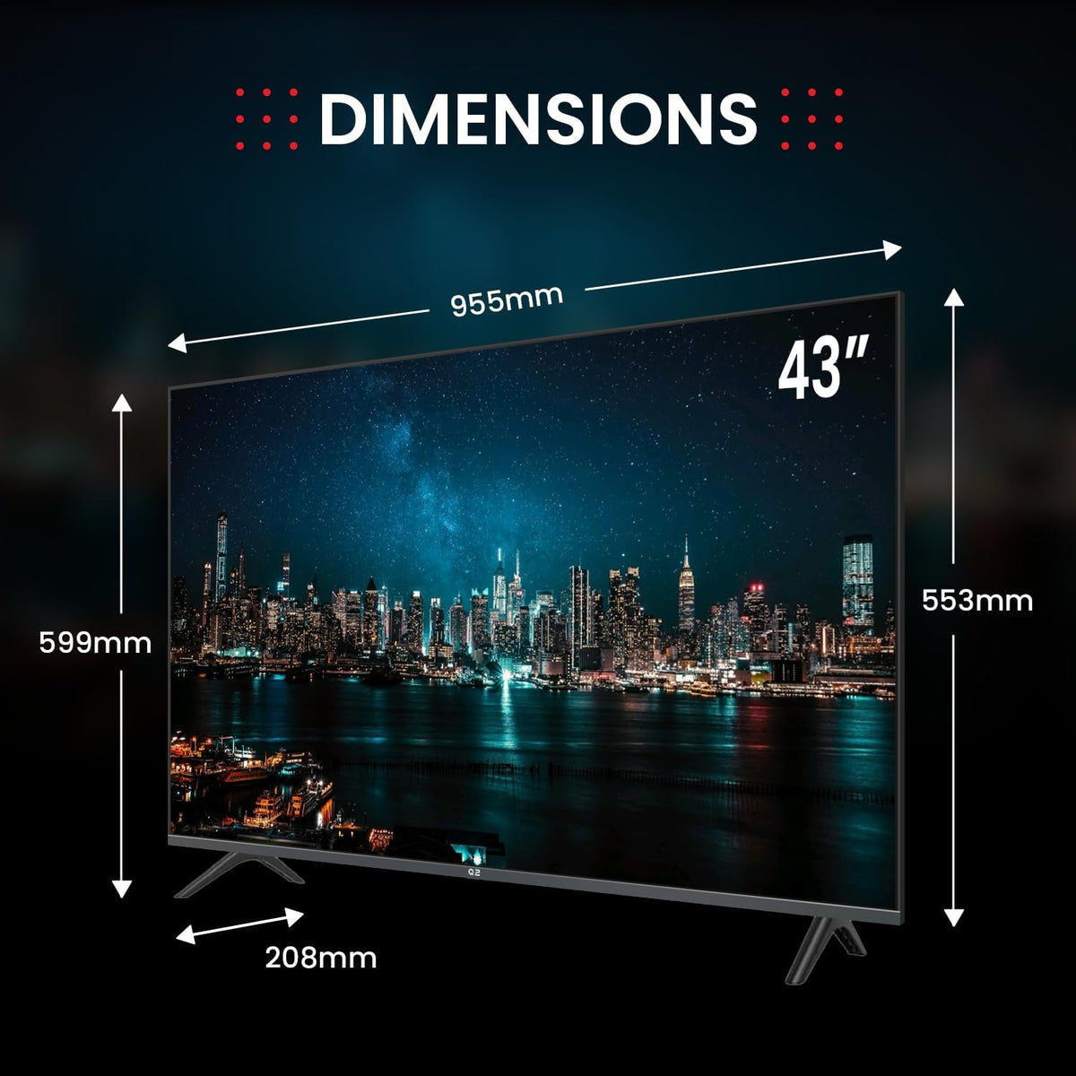 Q.2 4319 43″ 4K UHD Android Smart TV mit HDR10, Chromecast & Sprachsteuerung