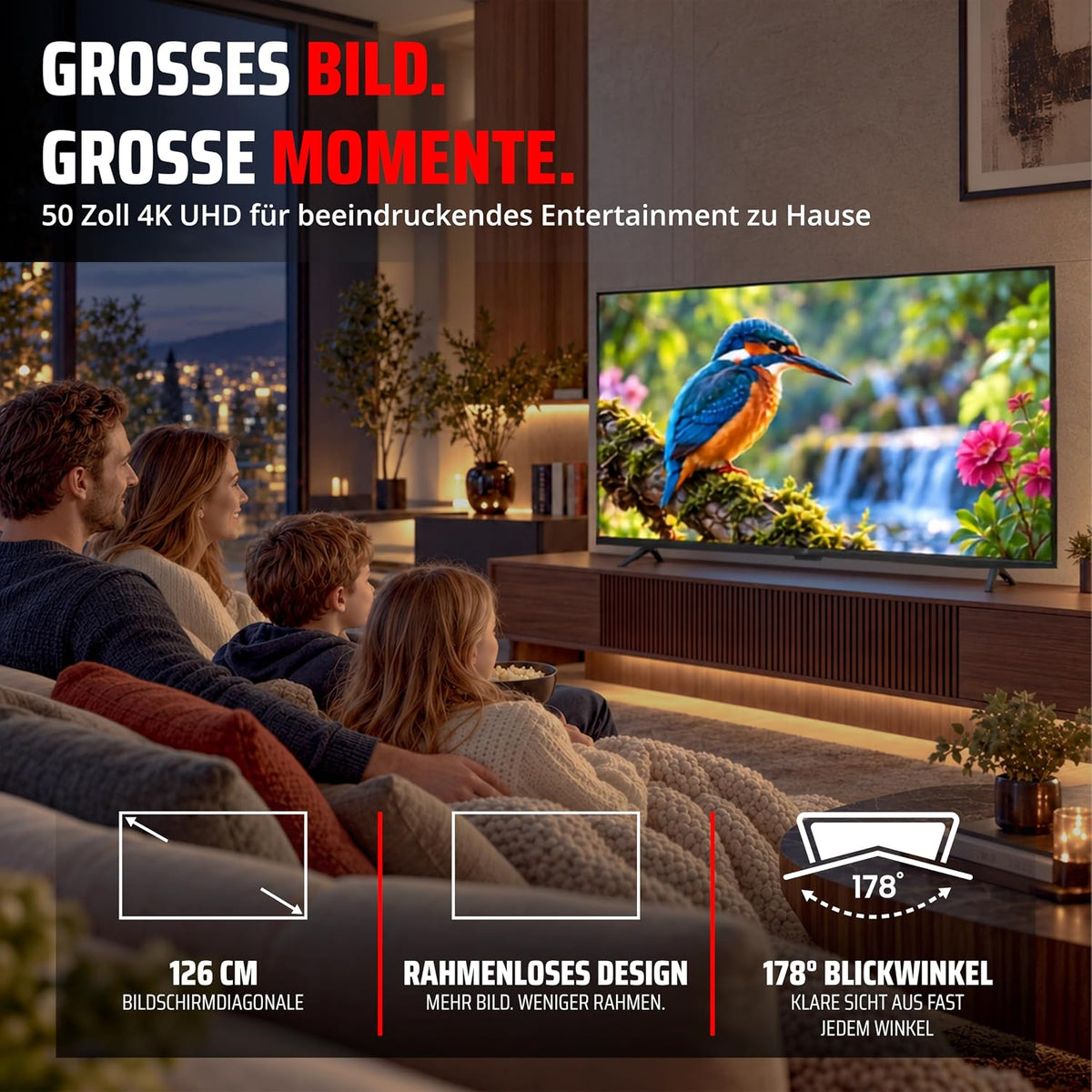 Q.2 50TZG3HN4KV1 - 50 inch Smart TV - 4K Ultra HD - Tizen OS 8.0 - HDR10 - Wi-Fi & Bluetooth (2026 Model)