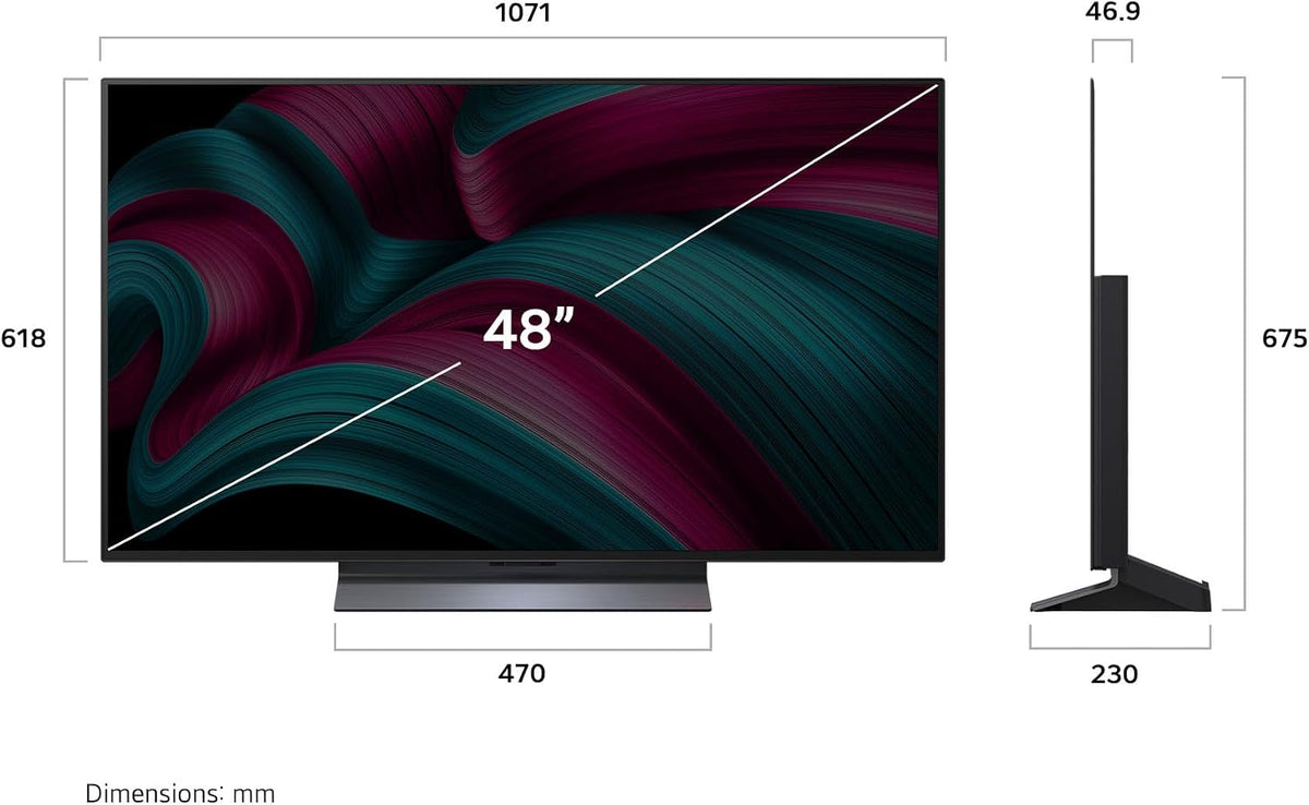 LG OLED48C5ELB 48″ 4K OLED evo AI-tv met webOS 25, Dolby Vision & 144Hz VRR – 2025