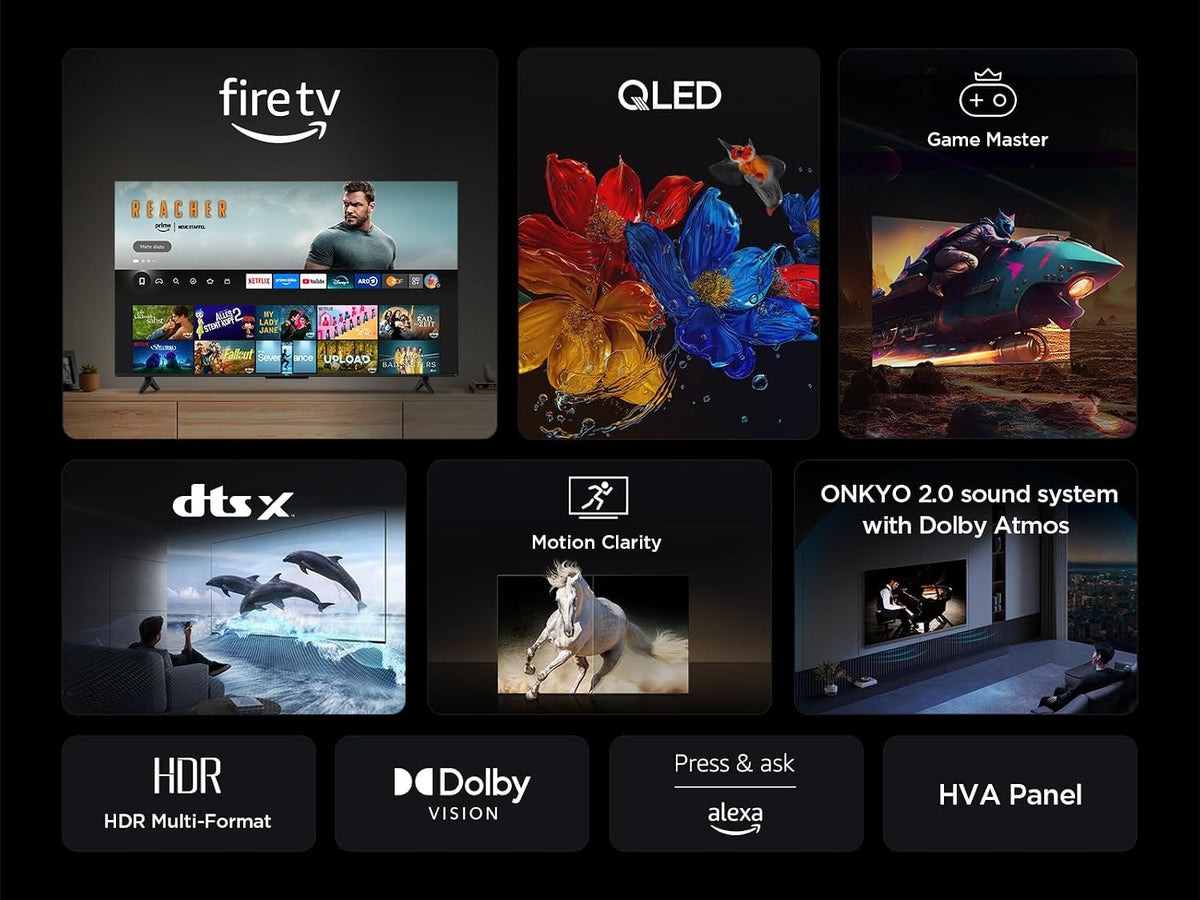 TCL 65T6C 65″ 4K QLED Fire TV met HDR10+, Dolby Vision & Dolby Atmos